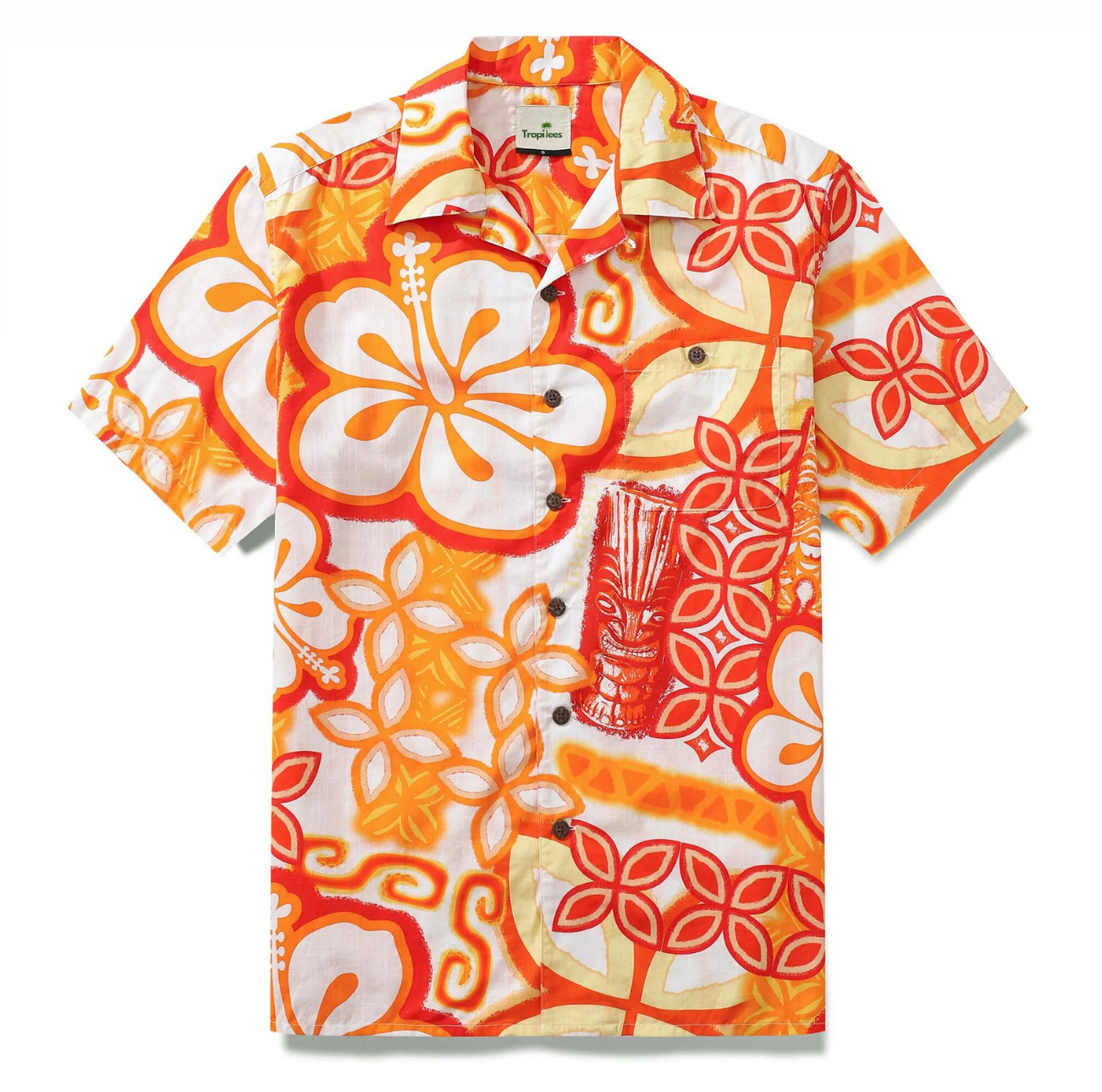 * FLORAL ORANGE PATTERN TEE