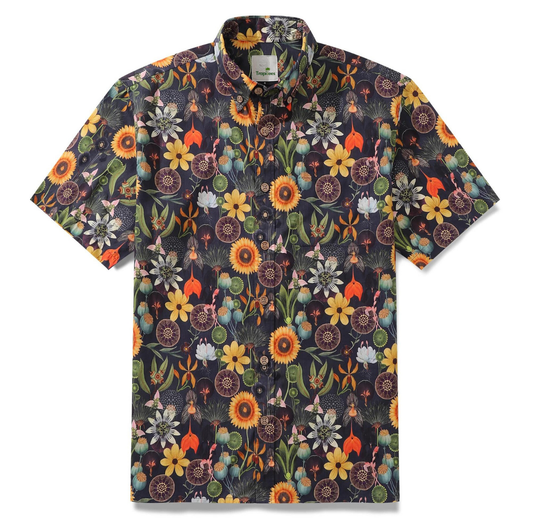 * FLORAL YELLOW DARK TEE