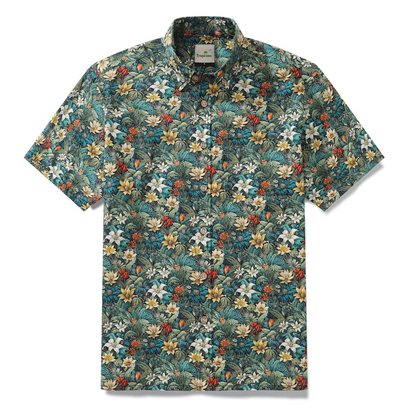 * FLORAL DARK GREEN TEE