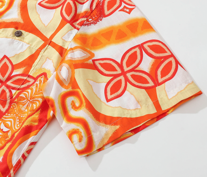 * FLORAL ORANGE PATTERN TEE